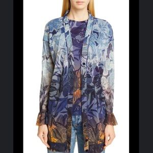 Fuzzi Degrade Floral Mesh Cardigan sz XL #C1